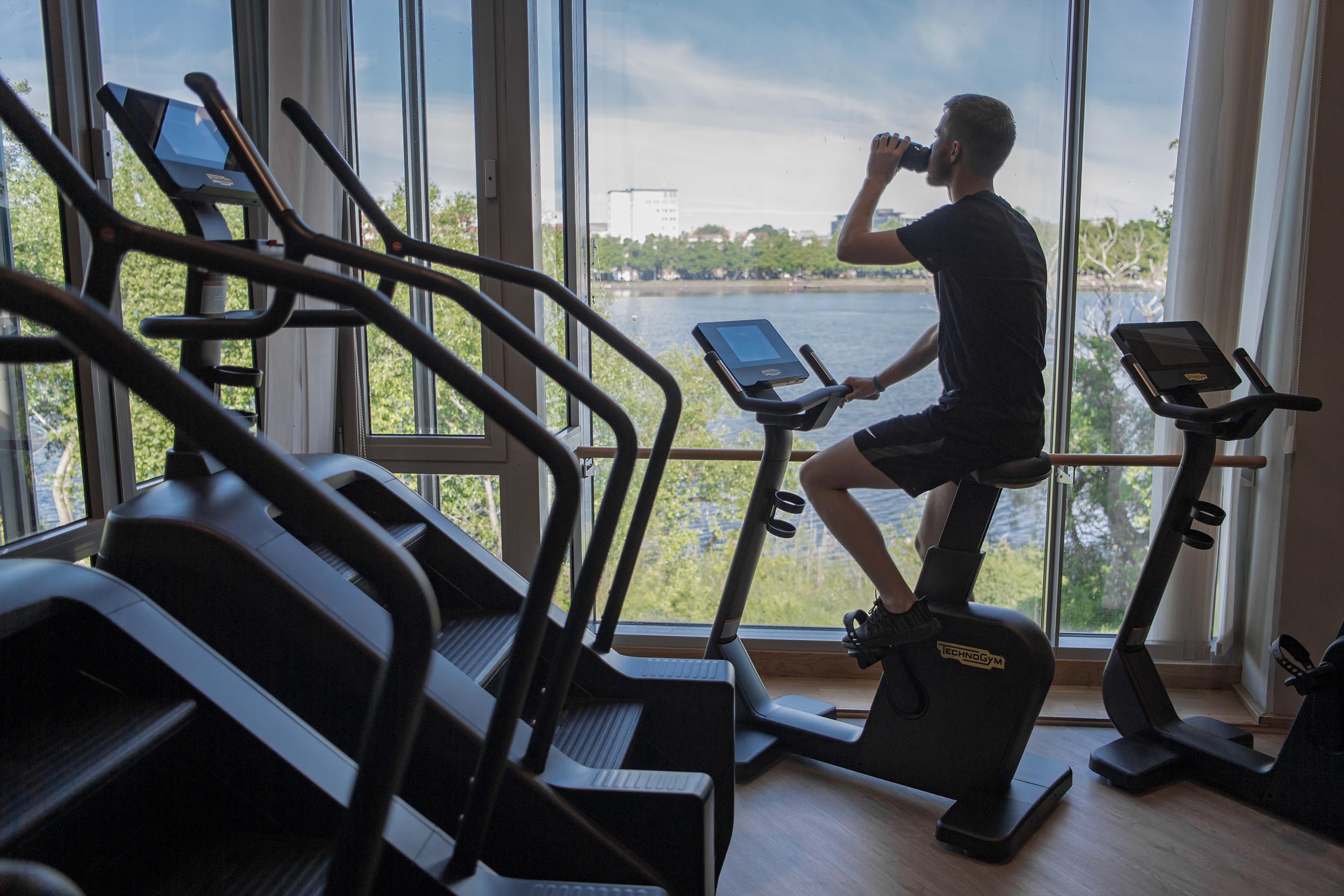 Cardiodel med utsikt över Växjösjön